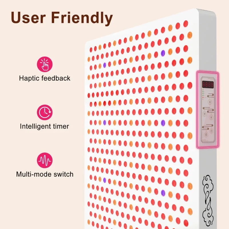 Bonliter High Quality 4725W Red Therapy Light Panel 7 Wavelength Large Size With Electric Stand for Body Pain Relief Skin Beauty