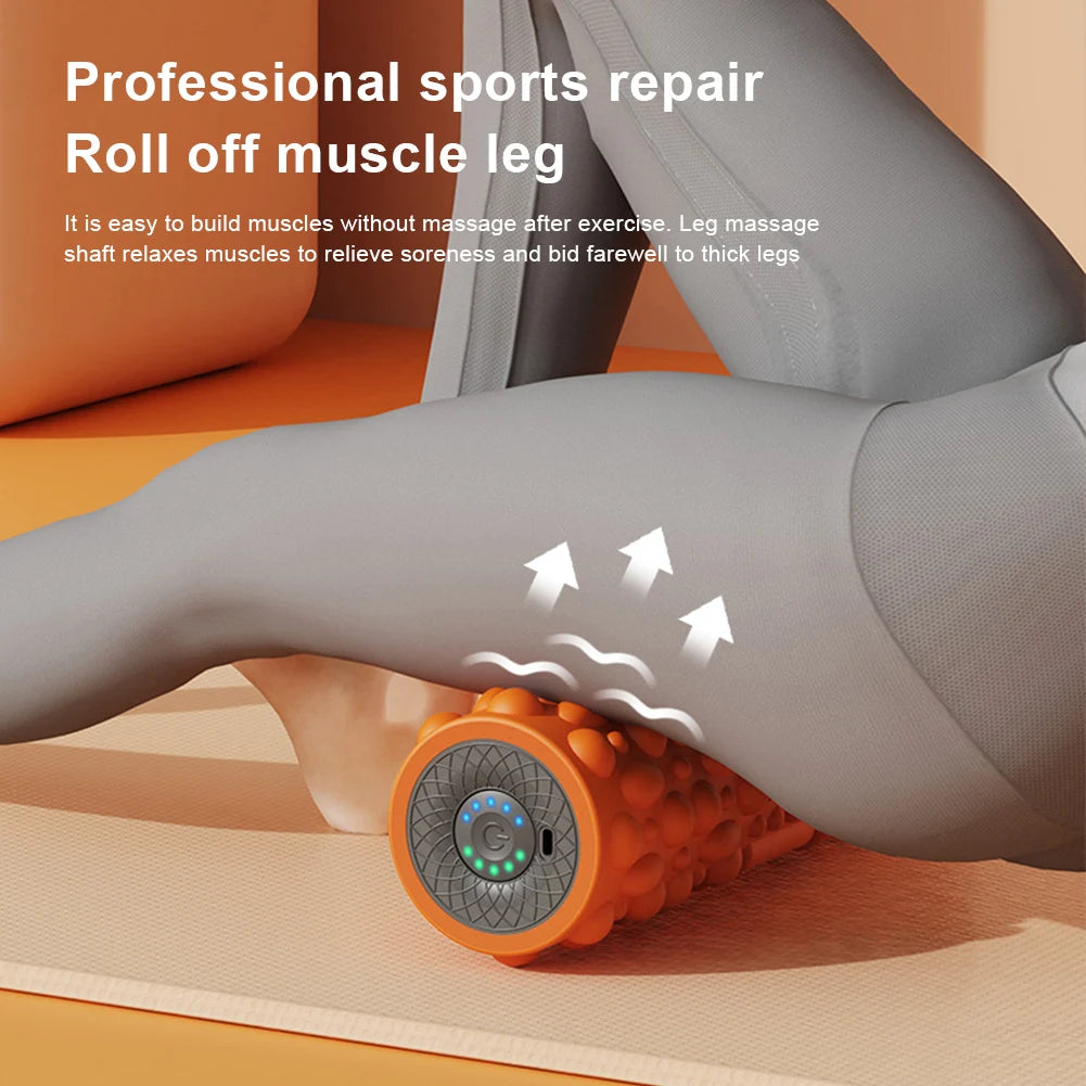 Electric Vibrating Foam Roller Yoga Column Rechargeable Exercise Roller 5 Modes Tissue Massager for Yoga Pilates