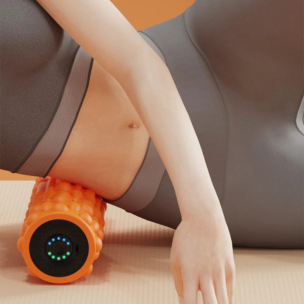 Electric Vibrating Foam Roller Yoga Column Rechargeable Exercise Roller 5 Modes Tissue Massager for Yoga Pilates