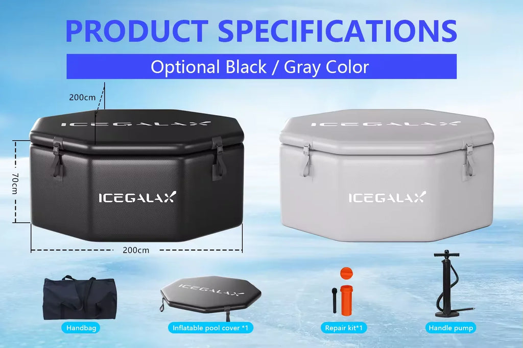 ICEGALAX Best 2-8 Person Yacusie Pool Foldable Bathtub Hot Tub Cold Plunge Party Plunge Inflatable Octagon Tub